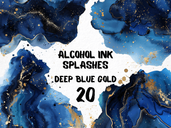Abstract Deep Blue Gold Color Splash: Elevating Modern Design