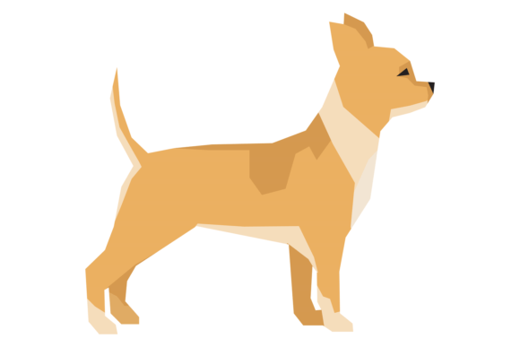 Chihuahua Breed Icon: A Color Dog Side View for Designers