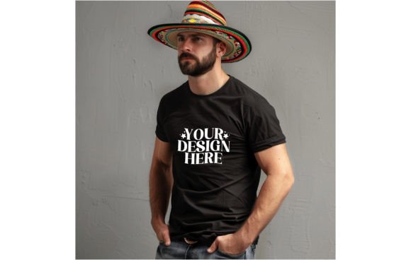 Cinco De Mayo Empty Black Color Man T-sh: A Bold Design Asset