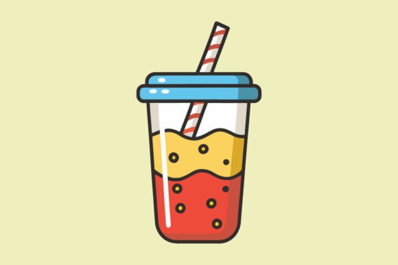 Cute Juice Flat Color Vector Sketch Art for Vibrant Projects