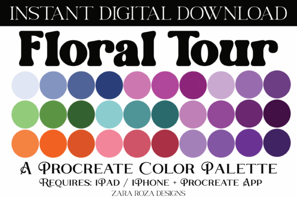 Floral Tour Procreate Color Palette: A Curated Color Journey