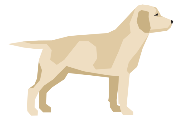Labrador Side View: A Playful Color Icon for Modern Design