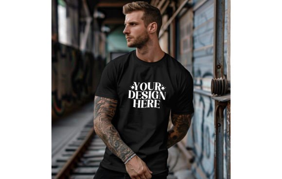 Next Level 6210 Man Black Color Mockup 4: Elevate Your Design Portfolio