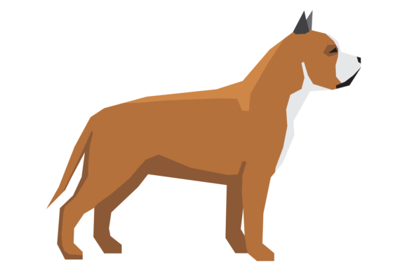 Pit Bull Breed Color Icon: Versatile Dog Side View for Design