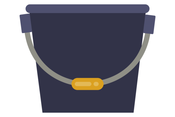 Plastic Bucket Color Icon: The Playful Water Gardening Container Vector