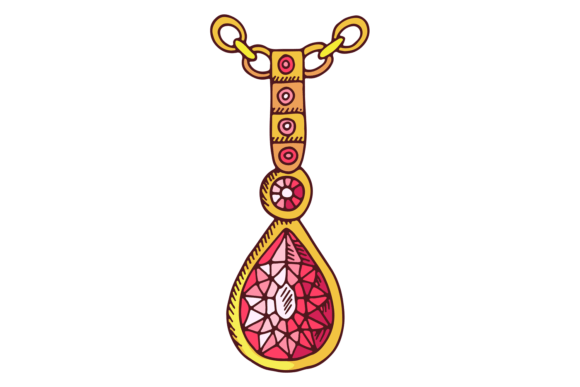 Ruby Pendant Color Icon: A Shiny Gem Jewel for Bold Design
