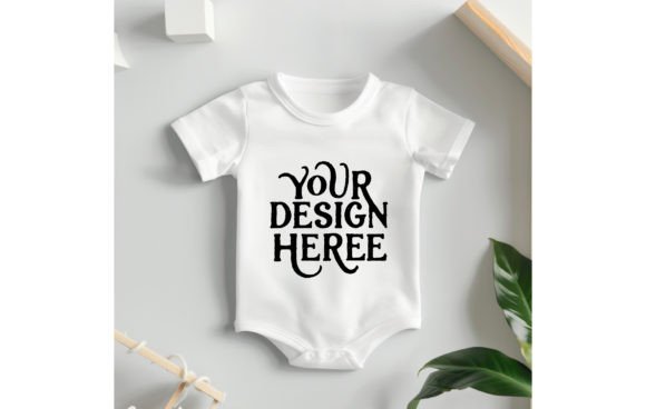 Showcase Your Art: Baby White T-Shirt Mockup 4