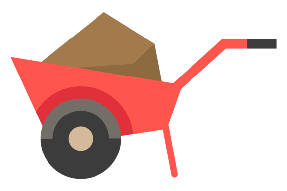 Wheelbarrow Color Icon: The Farm Vehicle Icon for Modern Design