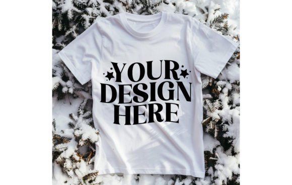 Winter, Empty T-shirt Color White Mockup: Elevate Your Designs