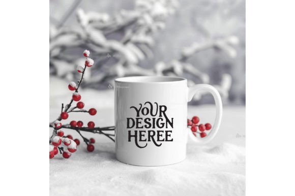 Winter Mug Mockup: A Crisp Canvas for Your Creations