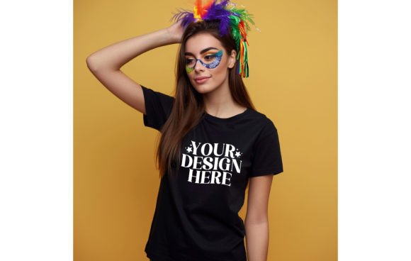 Woman, Empty T-shirt Mardi Gras Color Bl: A Designer's Instant Asset